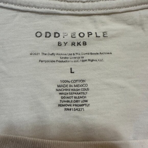 David Bowie 2021 Odd People by RKB Men's White T Shirt Large Cotton - Picture 2 of 5